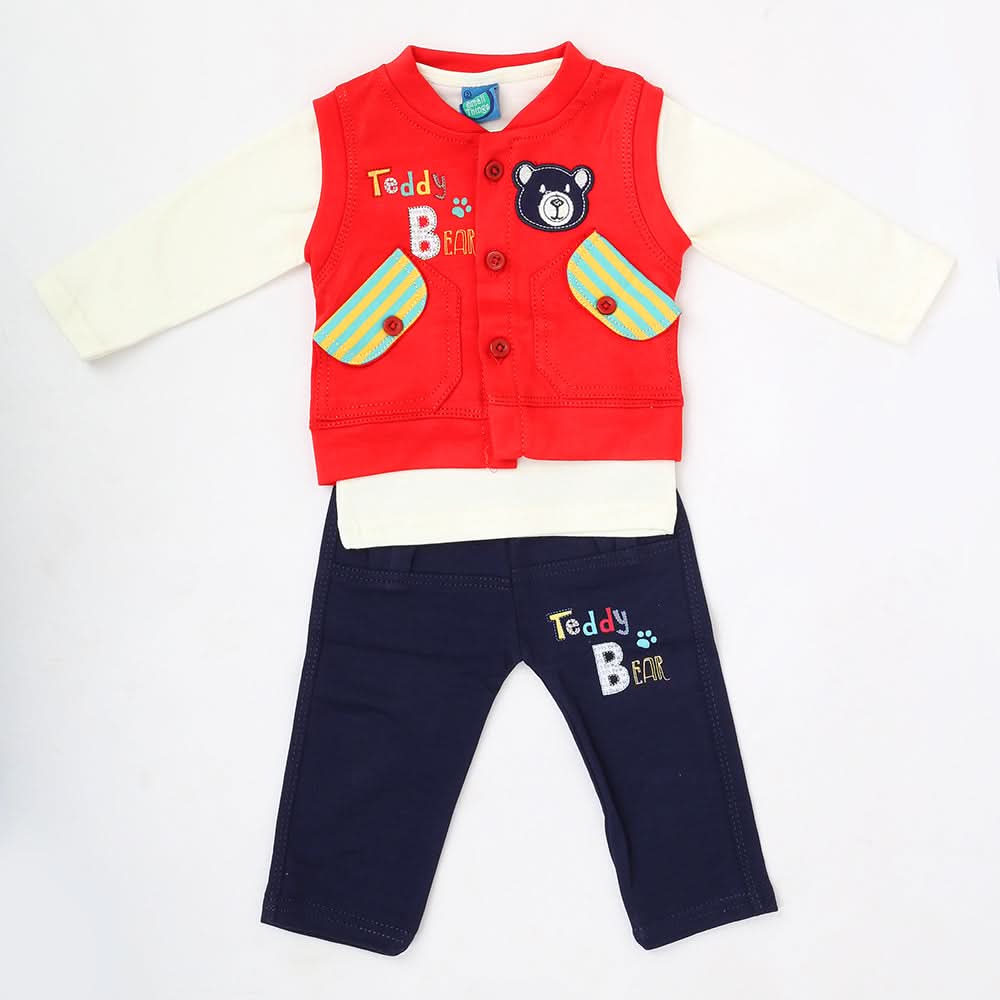 Newborn Boys Full Sleeves Suit - Red, Kids, NB Boys Sets And Suits, Chase Value, Chase Value
