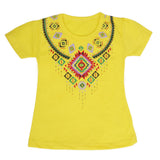 Girls Half Sleeves T-Shirt 9047 - Yellow, Kids, Girls T-Shirts, Chase Value, Chase Value