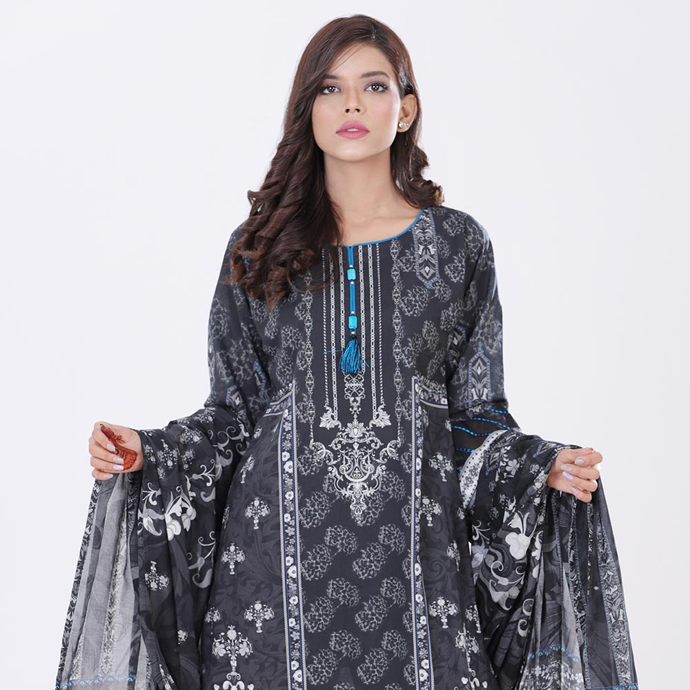 Eminent Digital Printed 3 Pcs Un-Stitched Suit - 17, Women, 3Pcs Shalwar Suit, Eminent, Chase Value