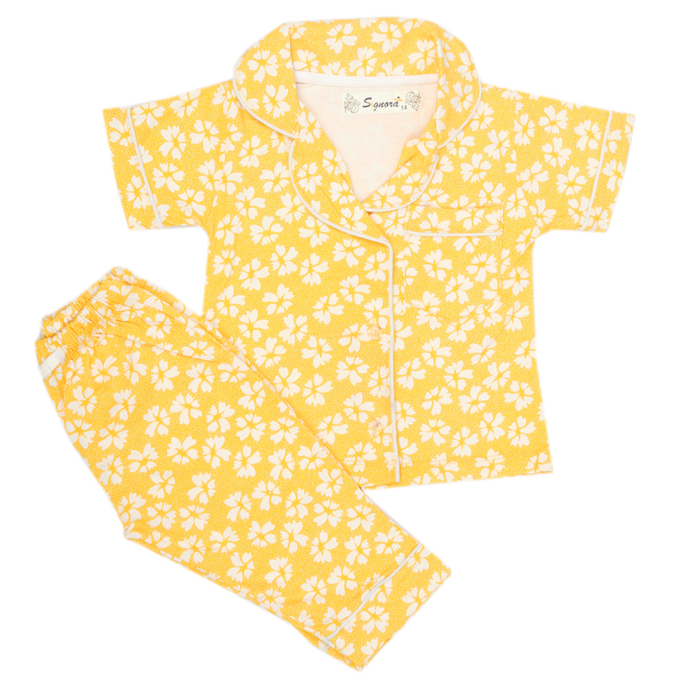 Girls Sleeping Suit - Yellow, Kids, Girls Sets And Suits, Chase Value, Chase Value