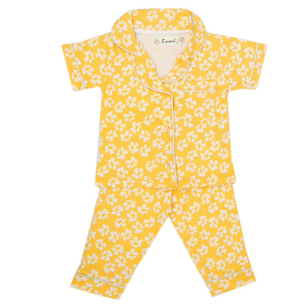 Girls Sleeping Suit - Yellow, Kids, Girls Sets And Suits, Chase Value, Chase Value