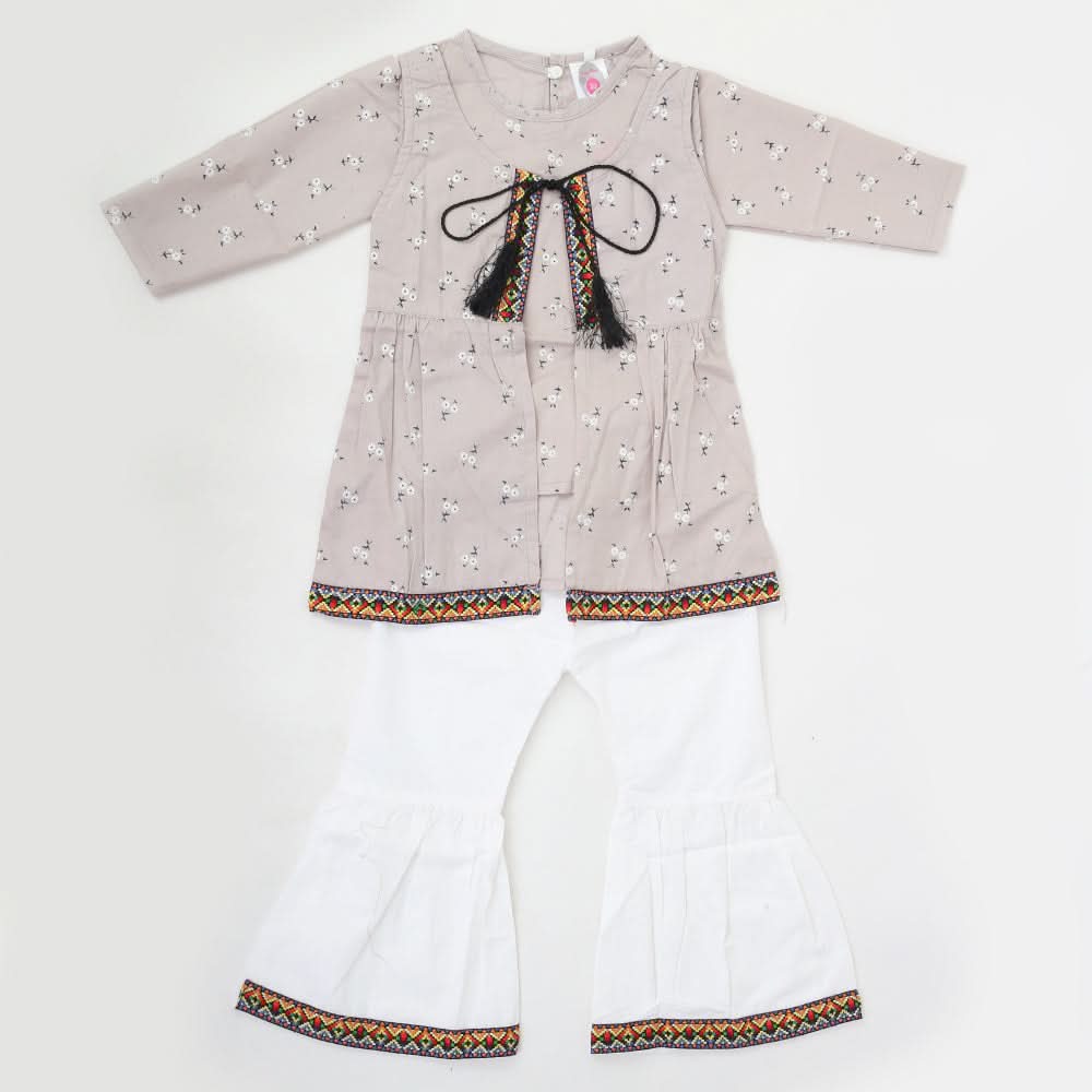 Girls Pant Suit - Light Grey, Kids, Girls Sets And Suits, Chase Value, Chase Value
