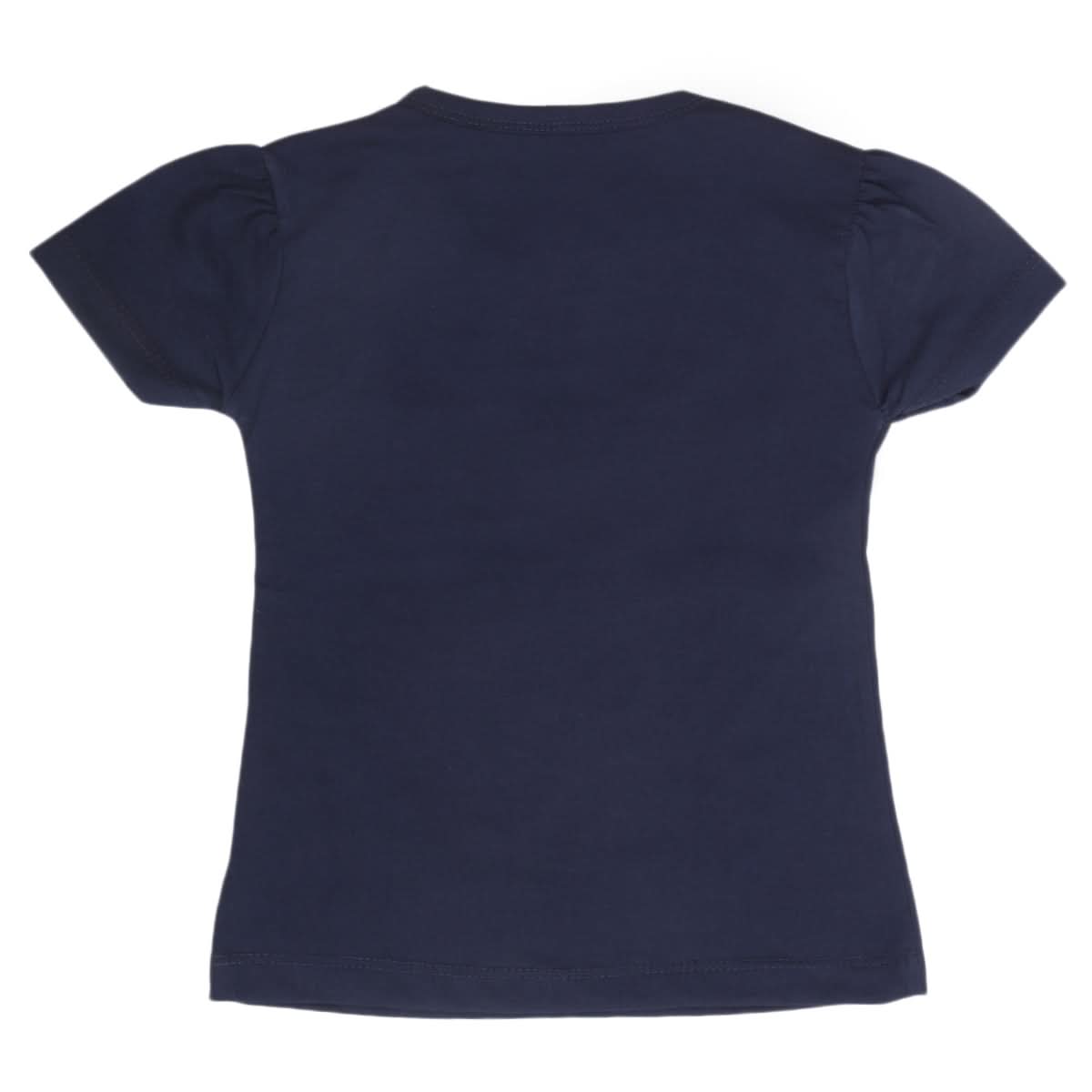 Girls Half Sleeves T-Shirt 9046 - Navy Blue, Kids, Girls T-Shirts, Chase Value, Chase Value