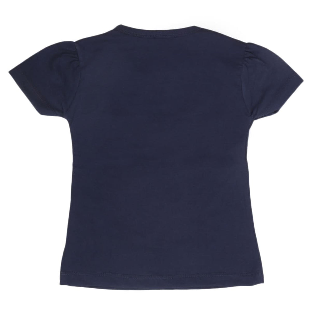 Girls Half Sleeves T-Shirt 9053 - Navy Blue, Kids, Girls T-Shirts, Chase Value, Chase Value