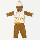 Newborn Boys Full Sleeves 4 Piece Suit - Mustard, Kids, NB Boys Sets And Suits, Chase Value, Chase Value