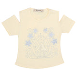 Girls Fancy Embroidered T-Shirt - Yellow, Kids, Girls T-Shirts, Chase Value, Chase Value