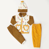 Newborn Boys Full Sleeves 4 Piece Suit - Mustard, Kids, NB Boys Sets And Suits, Chase Value, Chase Value
