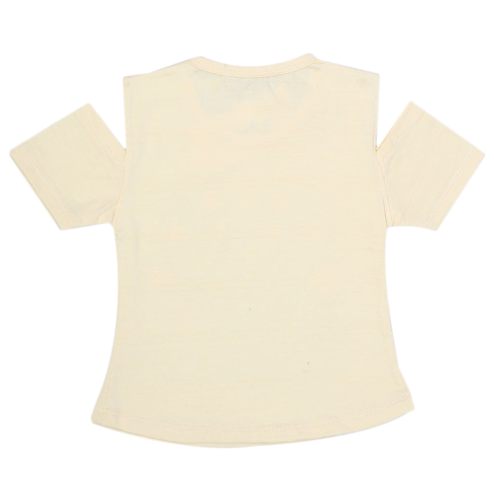 Girls Fancy Embroidered T-Shirt - Yellow, Kids, Girls T-Shirts, Chase Value, Chase Value