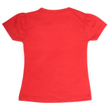 Girls Half Sleeves T-Shirt 9053 - Red, Kids, Girls T-Shirts, Chase Value, Chase Value