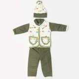 Newborn Boys Full Sleeves 4 Piece Suit - Green, Kids, NB Boys Sets And Suits, Chase Value, Chase Value