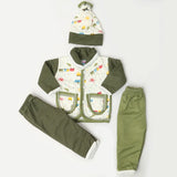 Newborn Boys Full Sleeves 4 Piece Suit - Green, Kids, NB Boys Sets And Suits, Chase Value, Chase Value