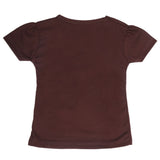 Girls Half Sleeves T-Shirt 9052 - Dark Brown, Kids, Girls T-Shirts, Chase Value, Chase Value