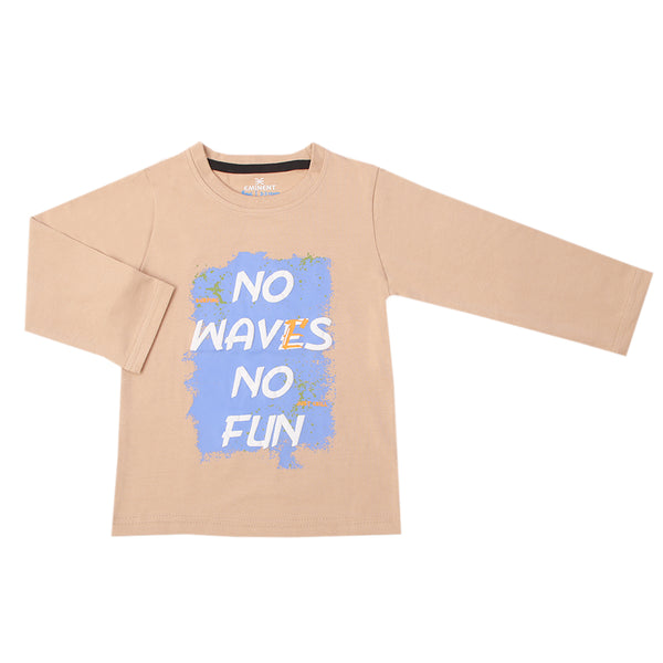 Eminent Boys Full Sleeves T-Shirt - Light Brown, Boys Hoodies & Sweat Shirts, Eminent, Chase Value