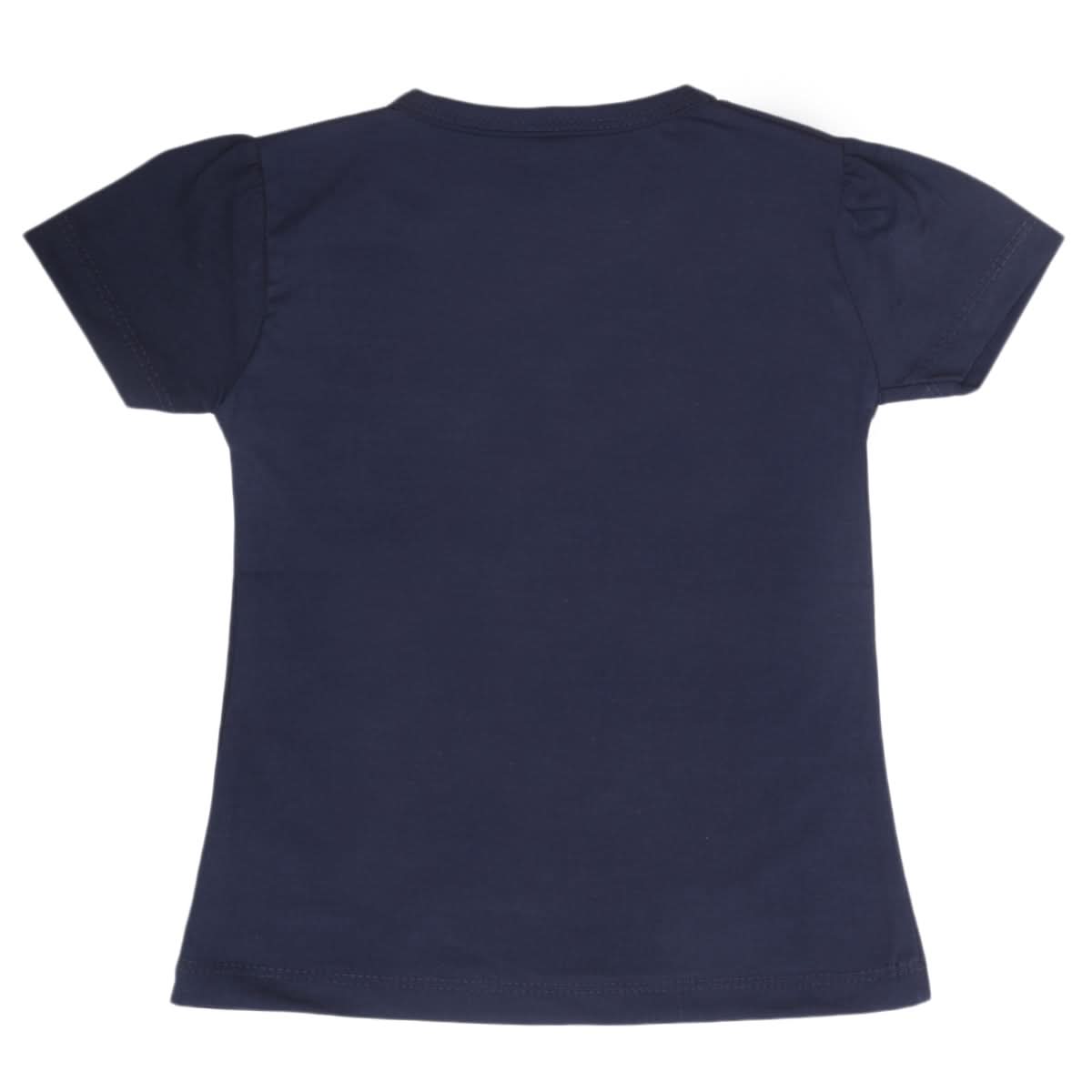 Girls Half Sleeves T-Shirt 9052 - Navy Blue, Kids, Girls T-Shirts, Chase Value, Chase Value