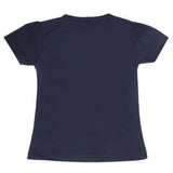 Girls Half Sleeves T-Shirt 9052 - Navy Blue, Kids, Girls T-Shirts, Chase Value, Chase Value