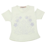 Girls Fancy Embroidered T-Shirt - Lemon, Kids, Girls T-Shirts, Chase Value, Chase Value