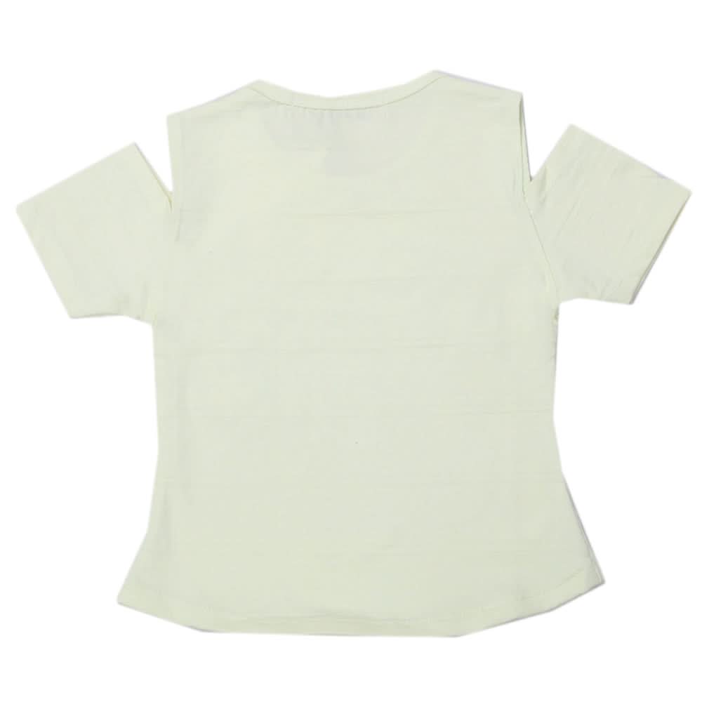 Girls Fancy Embroidered T-Shirt - Lemon, Kids, Girls T-Shirts, Chase Value, Chase Value