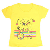 Girls Half Sleeves T-Shirt 9052 - Yellow, Kids, Girls T-Shirts, Chase Value, Chase Value