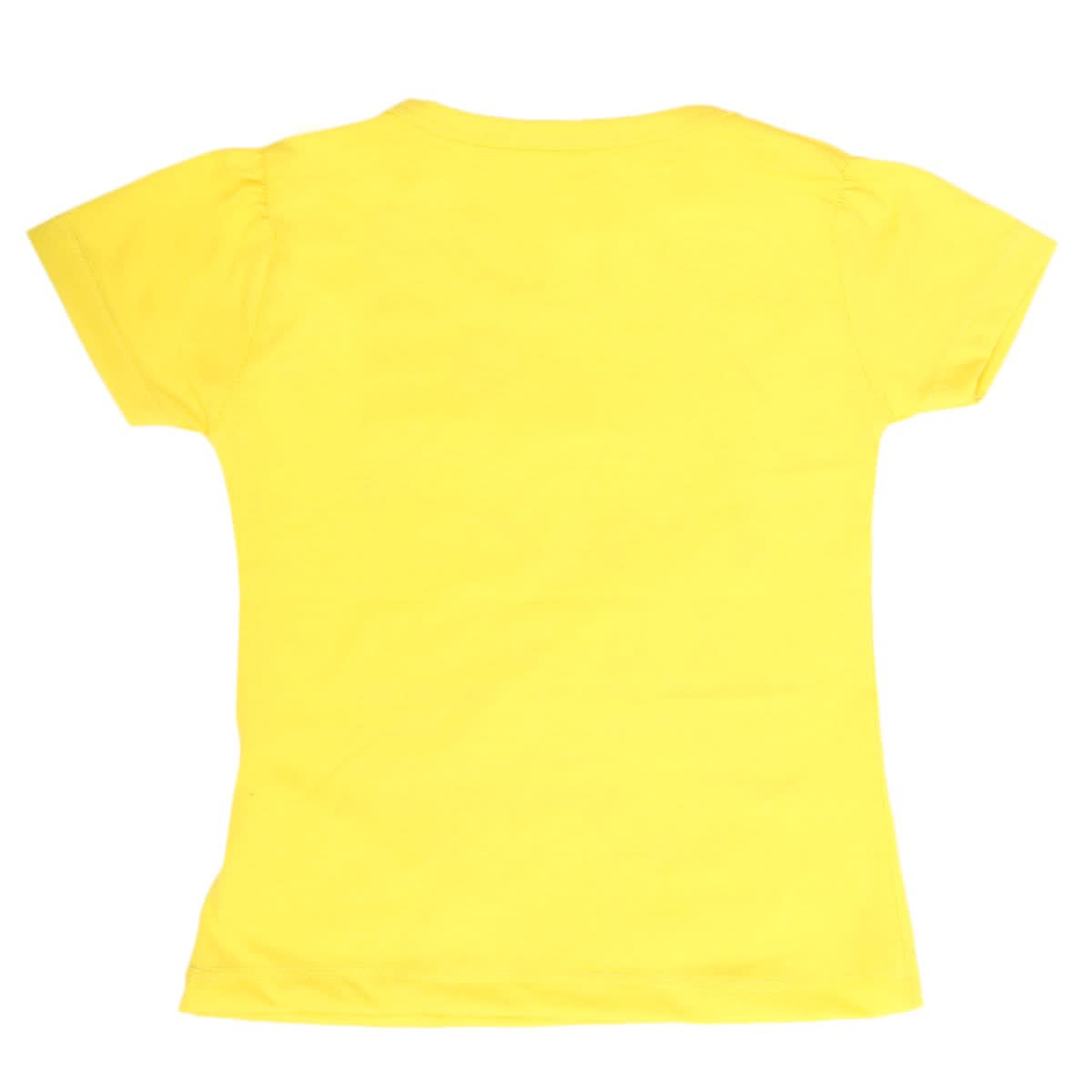 Girls Half Sleeves T-Shirt 9052 - Yellow, Kids, Girls T-Shirts, Chase Value, Chase Value