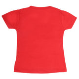 Girls Half Sleeves T-Shirt 9052 - Red, Kids, Girls T-Shirts, Chase Value, Chase Value
