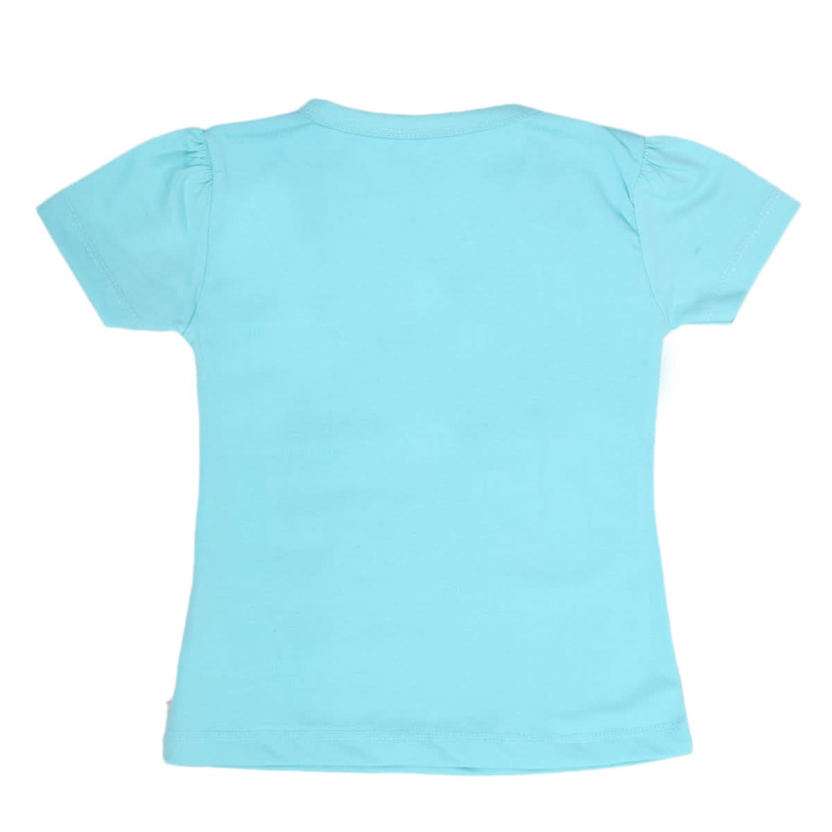 Girls Half Sleeves T-Shirt 9054 - Cyan, Kids, Girls T-Shirts, Chase Value, Chase Value