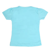 Girls Half Sleeves T-Shirt 9054 - Cyan, Kids, Girls T-Shirts, Chase Value, Chase Value