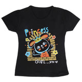 Girls Half Sleeves T-Shirt 9054 - Black, Kids, Girls T-Shirts, Chase Value, Chase Value