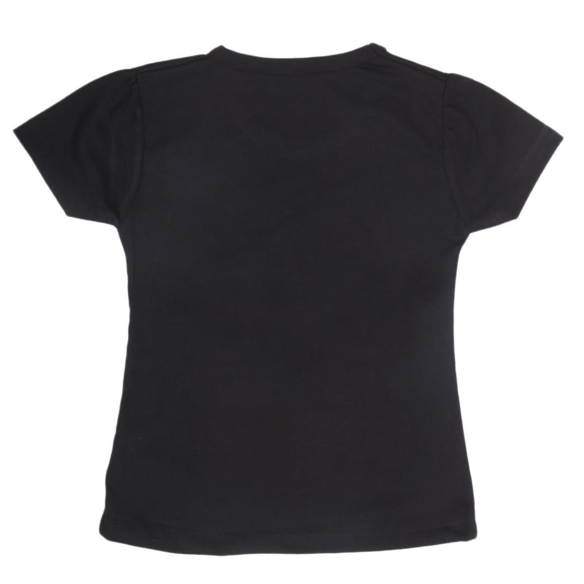 Girls Half Sleeves T-Shirt 9054 - Black, Kids, Girls T-Shirts, Chase Value, Chase Value