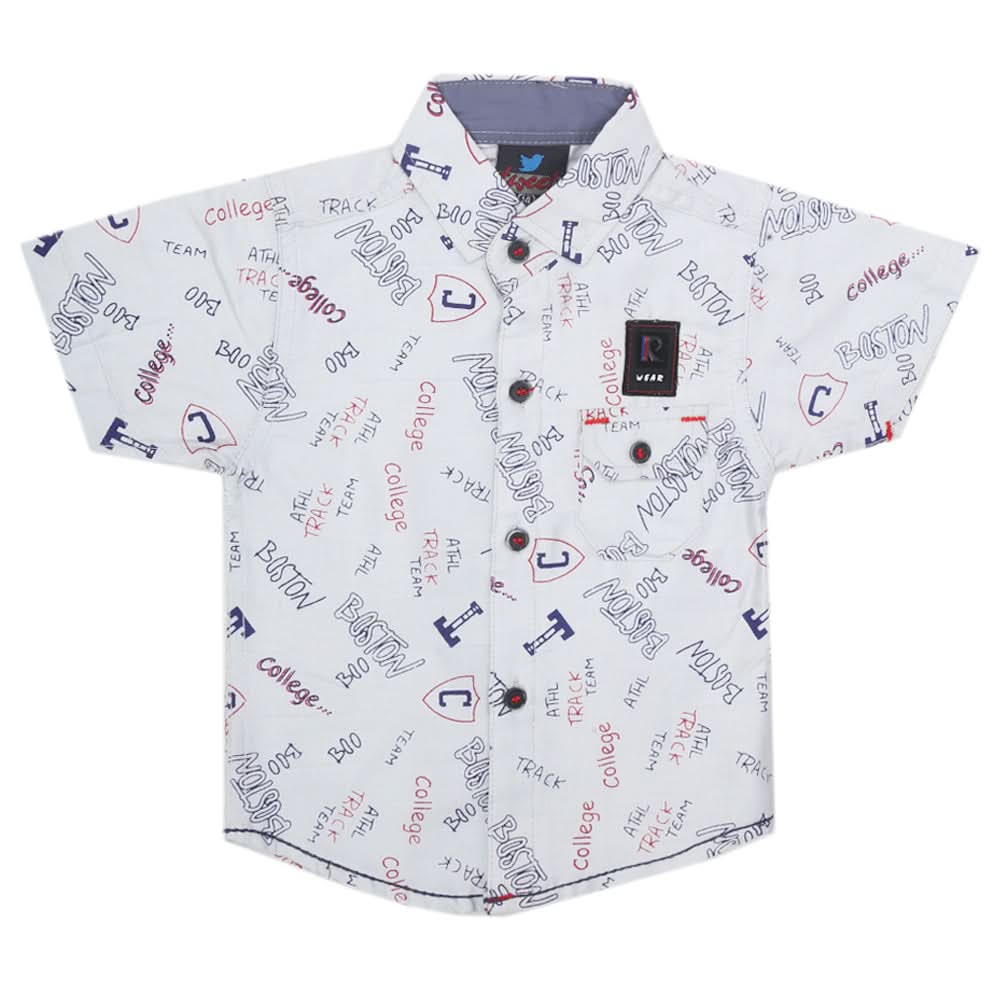 Boys Printed Casual Shirt - Steel Grey, Kids, Boys Shirts, Chase Value, Chase Value
