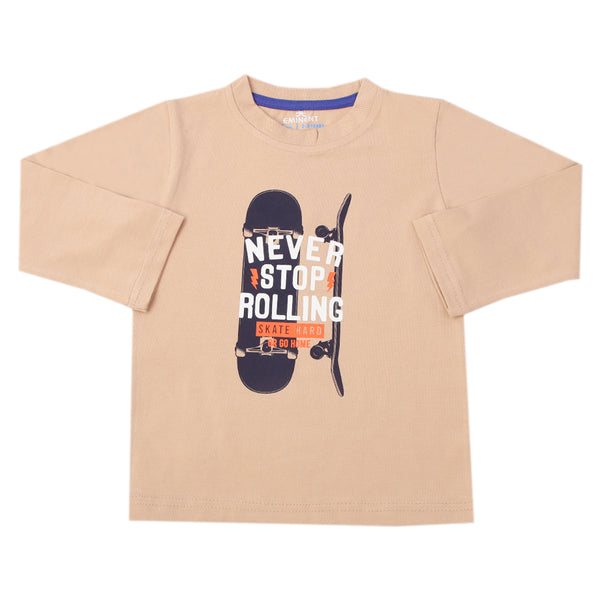 Eminent Boys Full Sleeves T-Shirt - Light Brown, Boys Hoodies & Sweat Shirts, Eminent, Chase Value