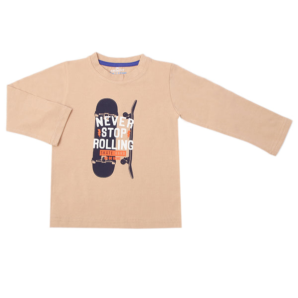 Eminent Boys Full Sleeves T-Shirt - Light Brown, Boys Hoodies & Sweat Shirts, Eminent, Chase Value