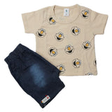 Newborn Boys Half Sleeves Suit - Beige, Kids, Newborn Boys Sets And Suits, Chase Value, Chase Value