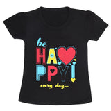 Girls Half Sleeves T-Shirt 9055 - Black, Kids, Girls T-Shirts, Chase Value, Chase Value