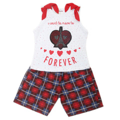 Girls Short Suit - Red, Kids, Girls Sets And Suits, Chase Value, Chase Value
