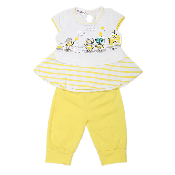 Girls Short Suit - Yellow, Kids, Girls Sets And Suits, Chase Value, Chase Value