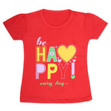Girls Half Sleeves T-Shirt 9055 - Red, Kids, Girls T-Shirts, Chase Value, Chase Value