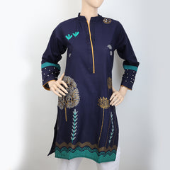 Women's Embroidered Cut Sleeves Kurti - Navy Blue, Women, Ready Kurtis, Chase Value, Chase Value