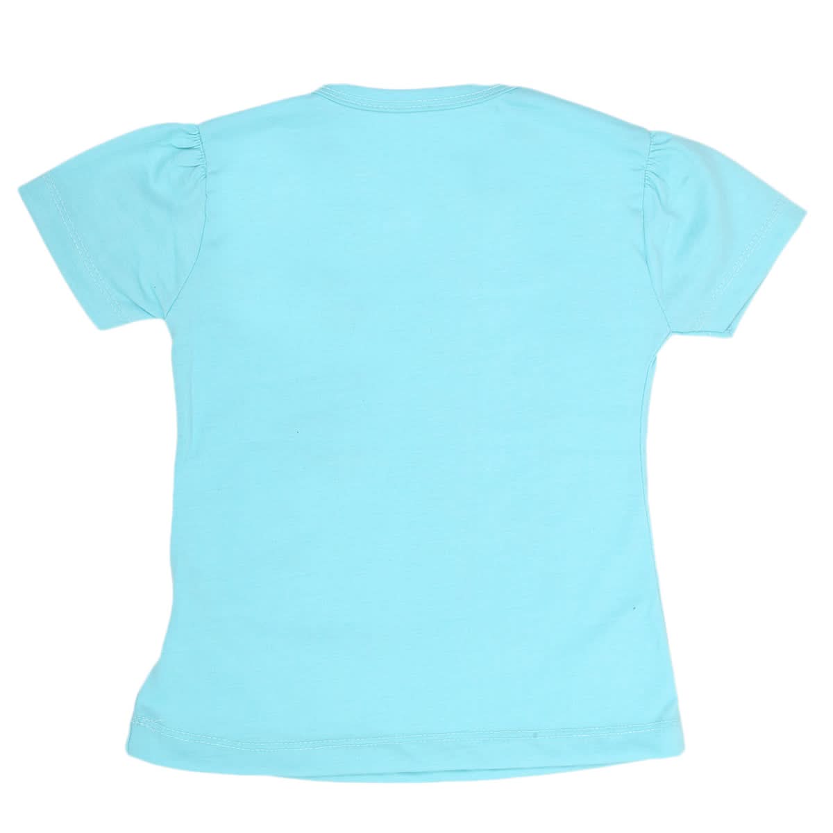 Girls Half Sleeves T-Shirt 9055 - Cyan, Kids, Girls T-Shirts, Chase Value, Chase Value