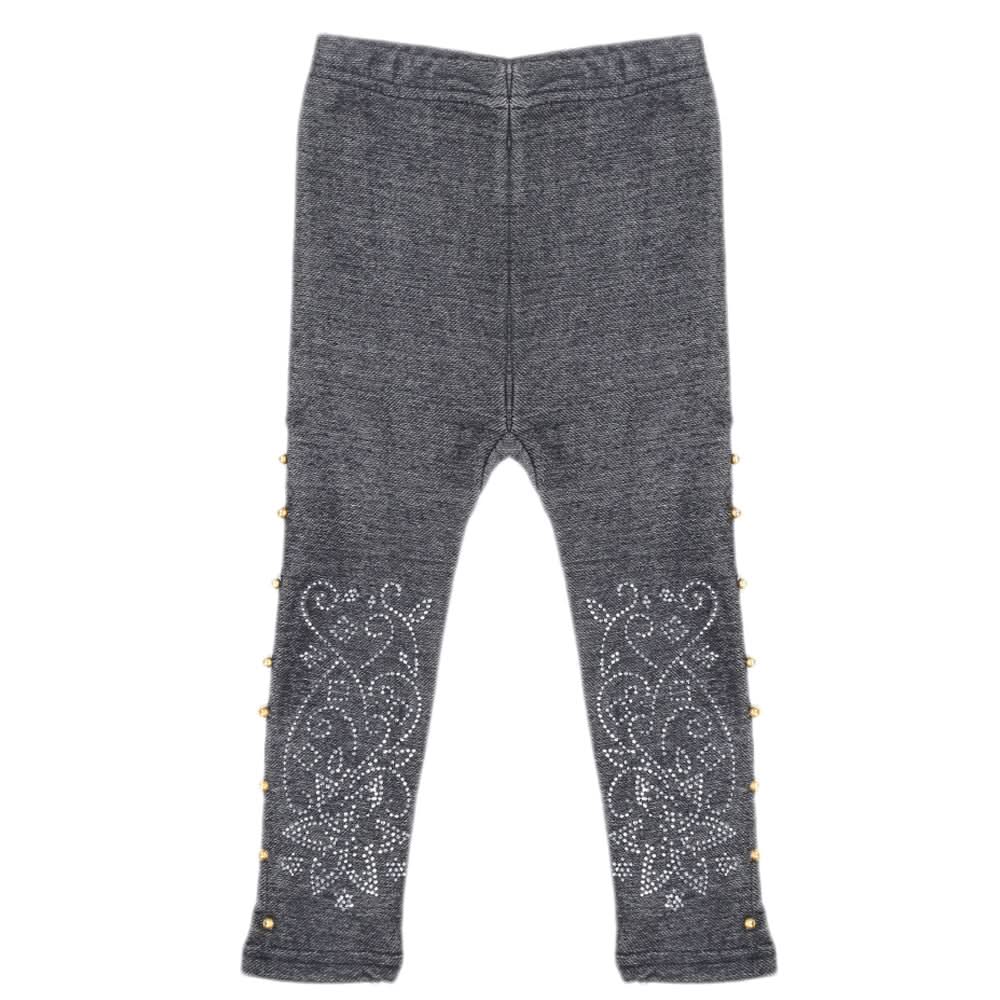Girls Denim Tights - Black, Kids, Tights Leggings And Pajama, Chase Value, Chase Value