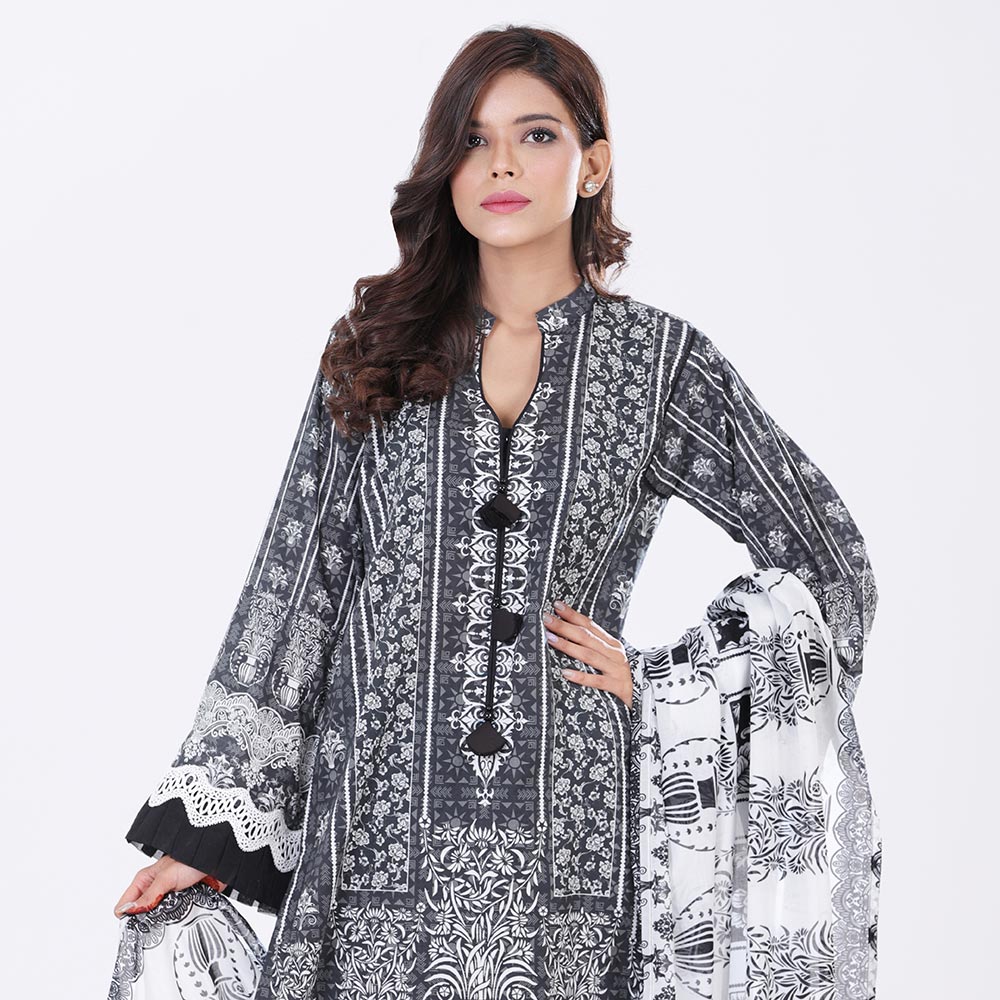 Eminent Digital Printed 3 Pcs Un-Stitched Suit - 11, Women, 3Pcs Shalwar Suit, Eminent, Chase Value