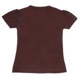 Girls Half Sleeves T-Shirt 9049 - Dark Brown, Kids, Girls T-Shirts, Chase Value, Chase Value