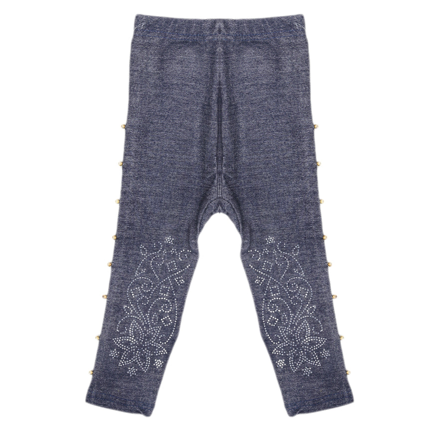 Girls Denim Tight - Dark Blue, Kids, Tights Leggings And Pajama, Chase Value, Chase Value