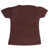 Girls Half Sleeves T-Shirt 9050 - Dark Brown, Kids, Girls T-Shirts, Chase Value, Chase Value