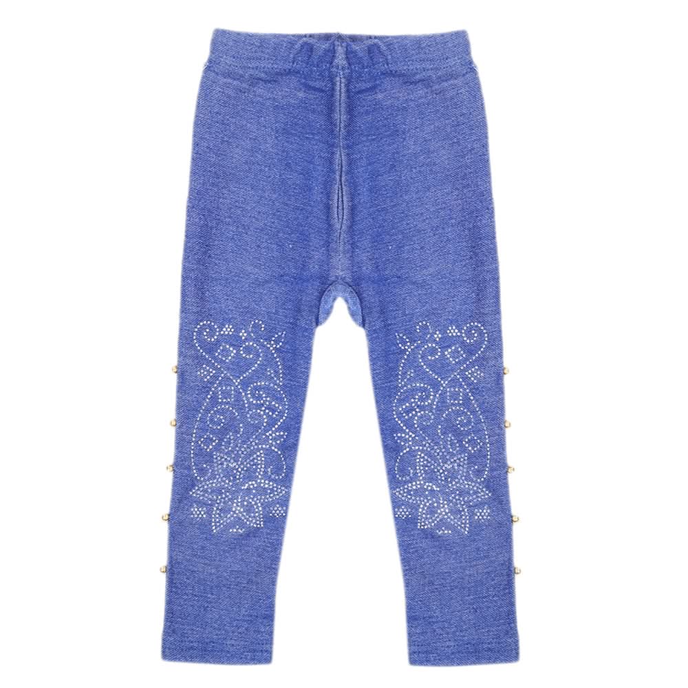 Girls Denim Tights - Blue, Kids, Tights Leggings And Pajama, Chase Value, Chase Value