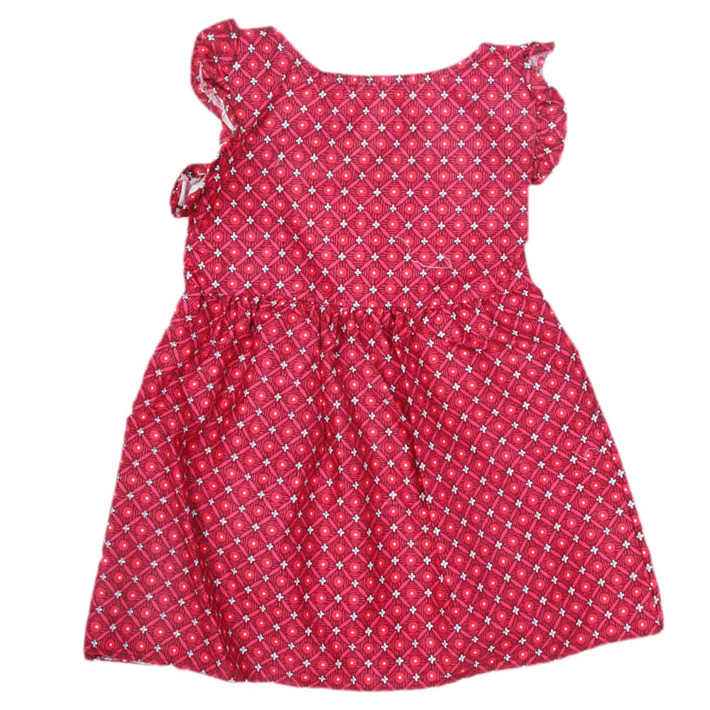 Newborn Half Sleeves Frock - Maroon, Kids, Newborn Girls Frocks, Chase Value, Chase Value