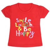Girls Half Sleeves T-Shirt 9046 - Red, Kids, Girls T-Shirts, Chase Value, Chase Value
