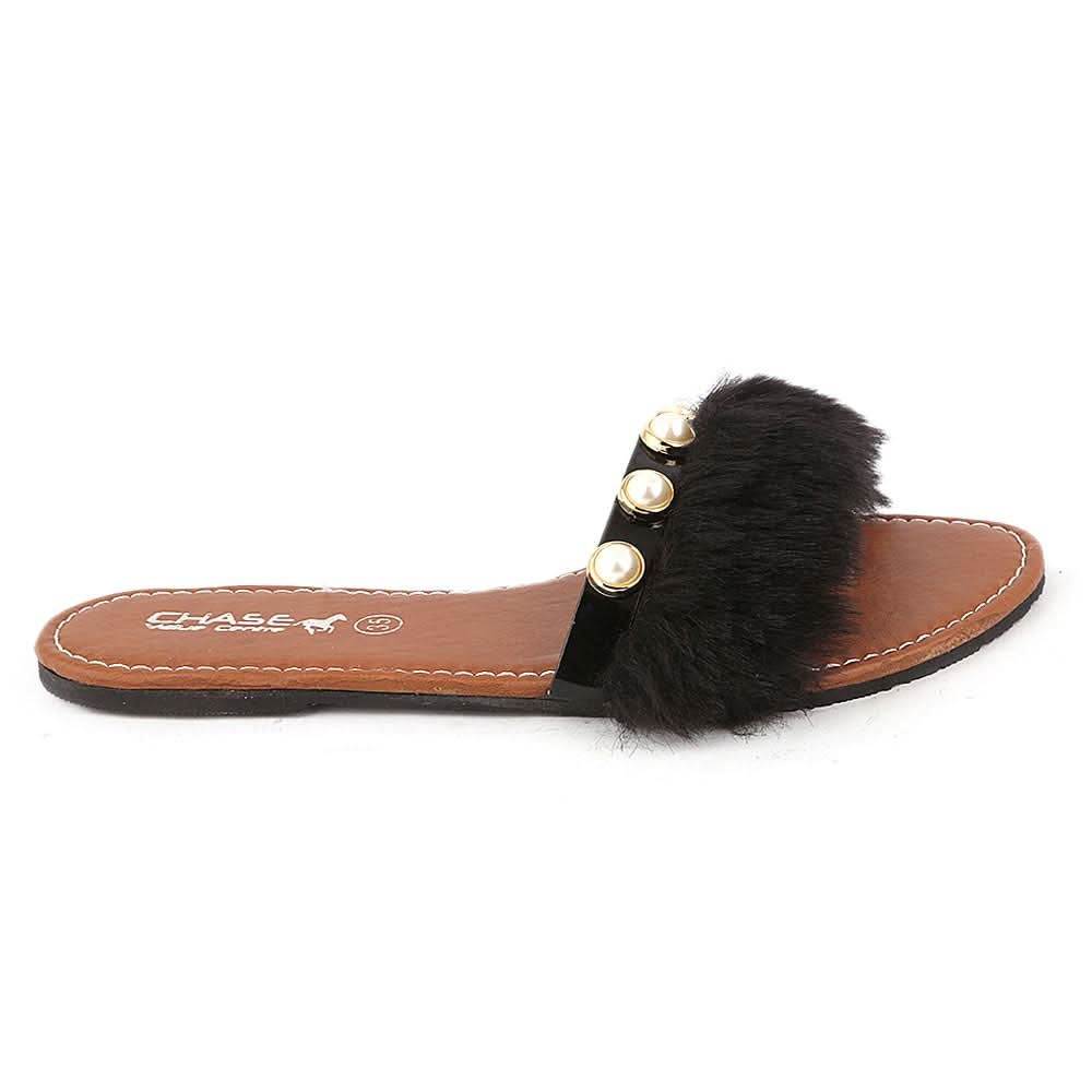 Girls Slipper (001-A) - Black, Kids, Girls Slippers, Chase Value, Chase Value