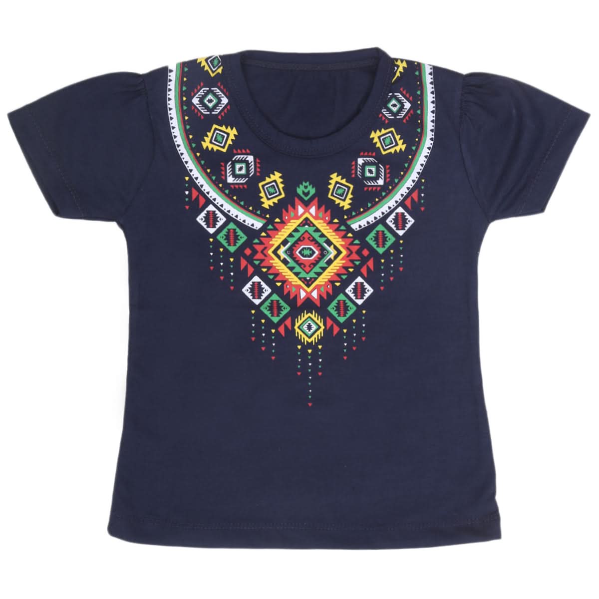 Girls Half Sleeves T-Shirt 9047 - Navy Blue, Kids, Girls T-Shirts, Chase Value, Chase Value