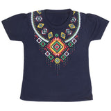 Girls Half Sleeves T-Shirt 9047 - Navy Blue, Kids, Girls T-Shirts, Chase Value, Chase Value