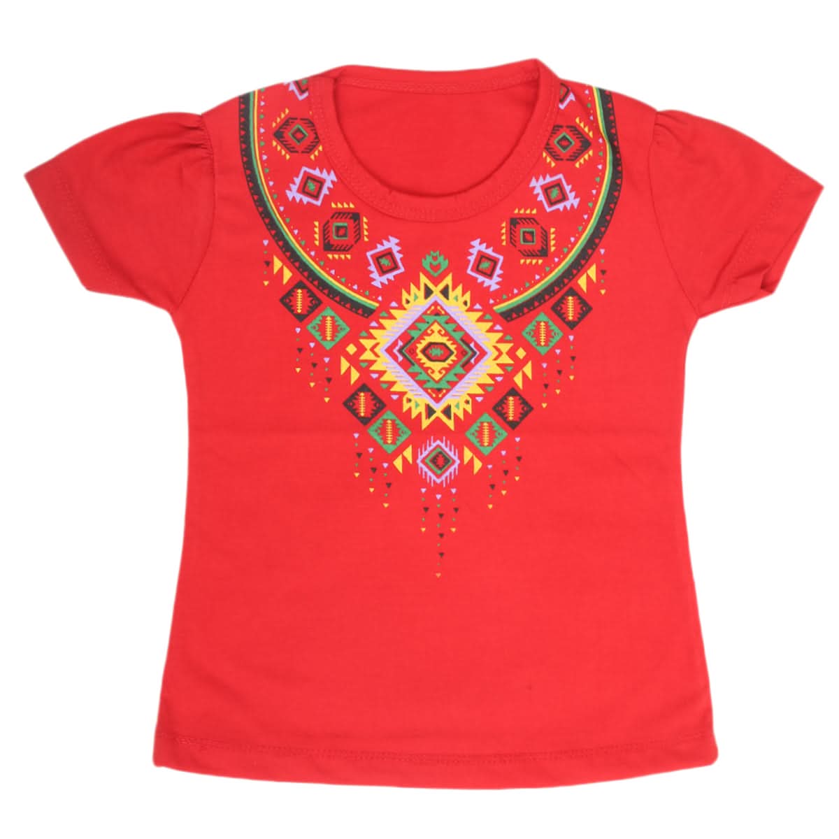 Girls Half Sleeves T-Shirt 9047 - Red, Kids, Girls T-Shirts, Chase Value, Chase Value